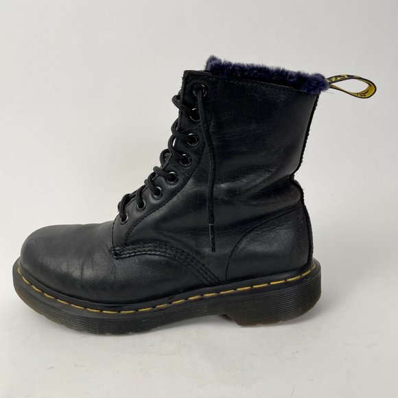 Dr. Martens 1460 Serena Women's Faux Fur Lined Lace Up Boots, Black, Size 6 - Picture 4 of 9